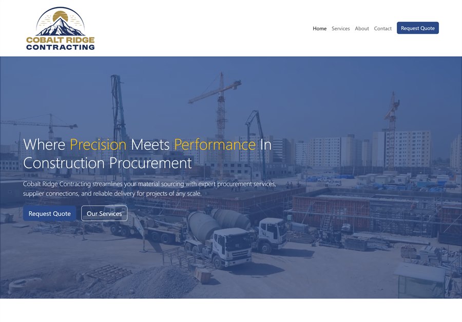 Contracting Firm website screenshot