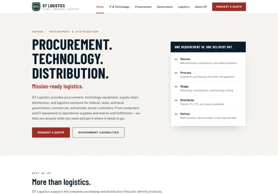 Logistics Firm website screenshot