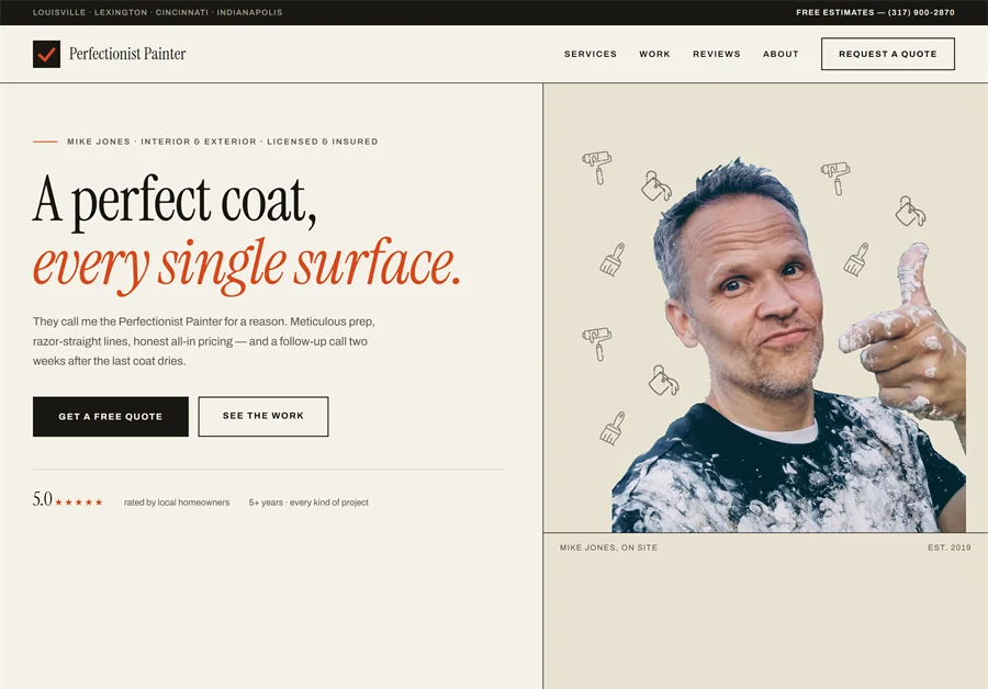 Painting Company website screenshot