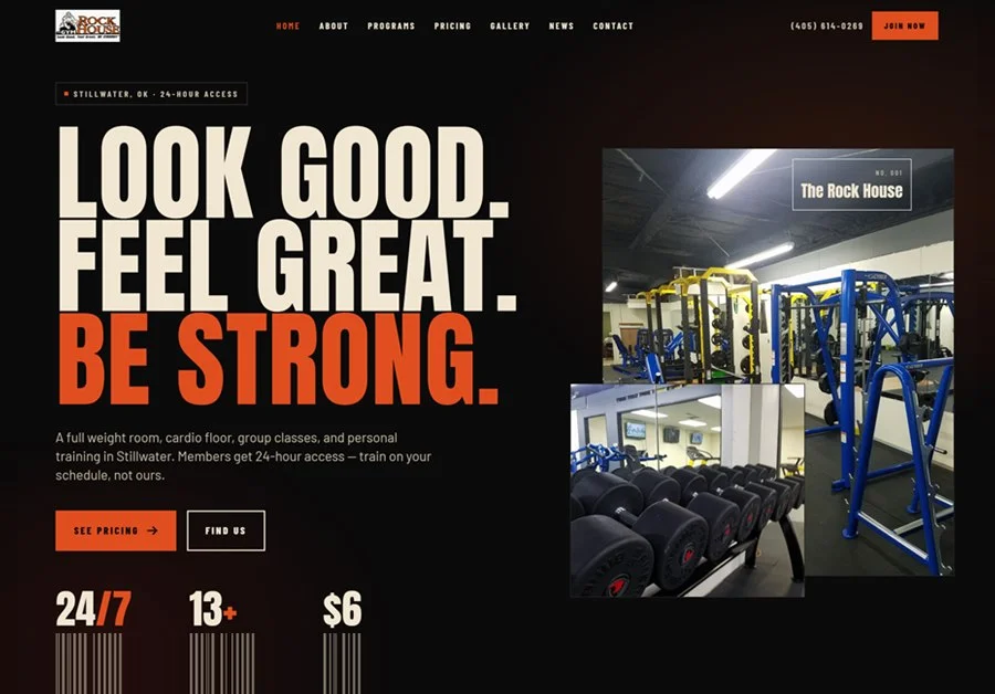 Gym Website website screenshot