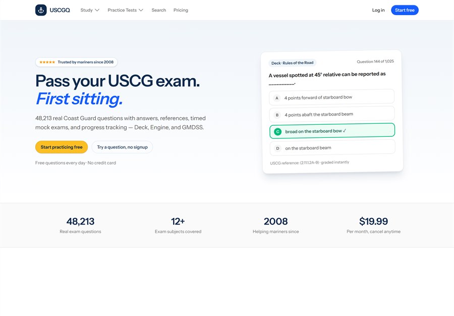 Exam Prep Platform website screenshot