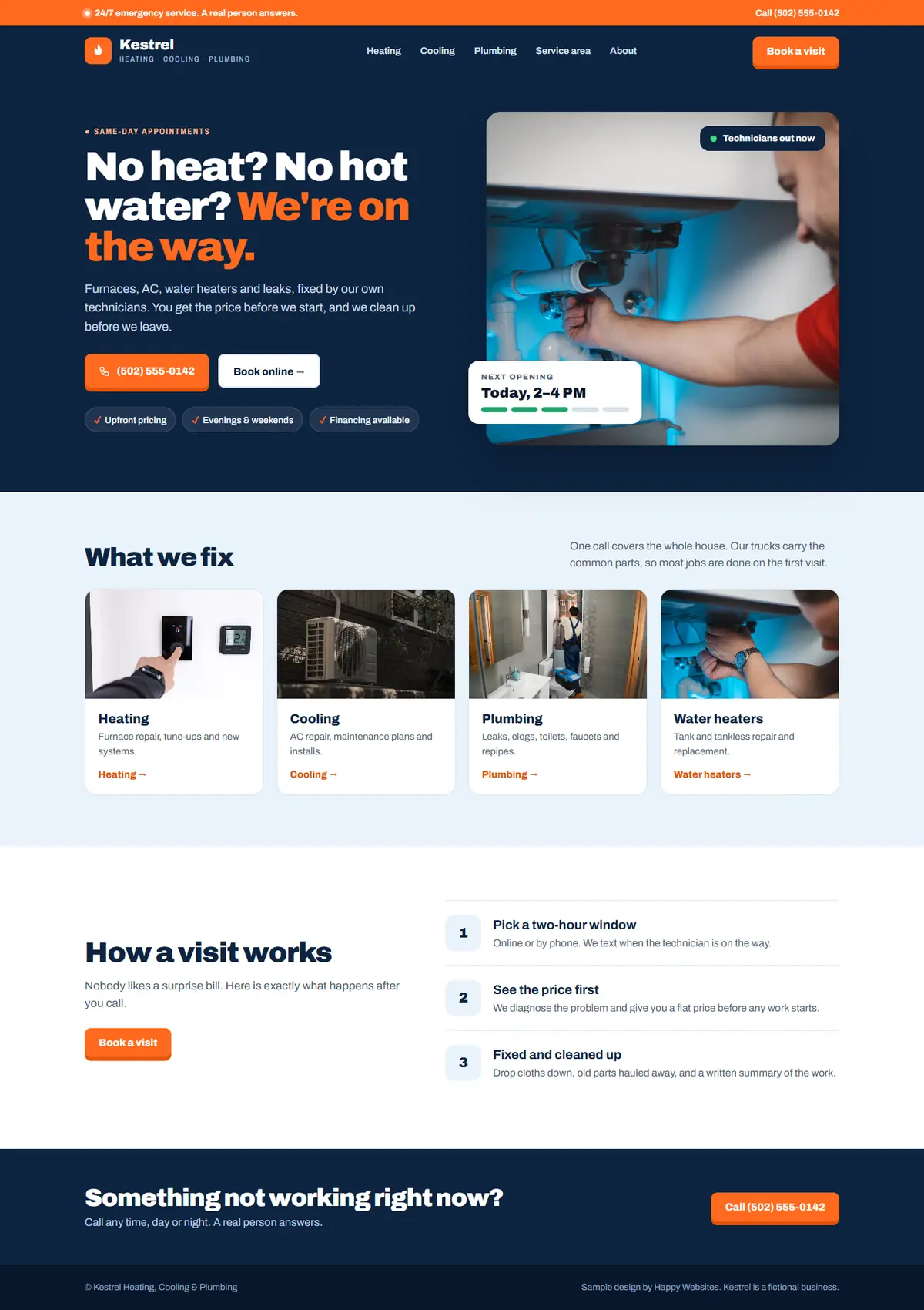 Full hvac & plumbing homepage design