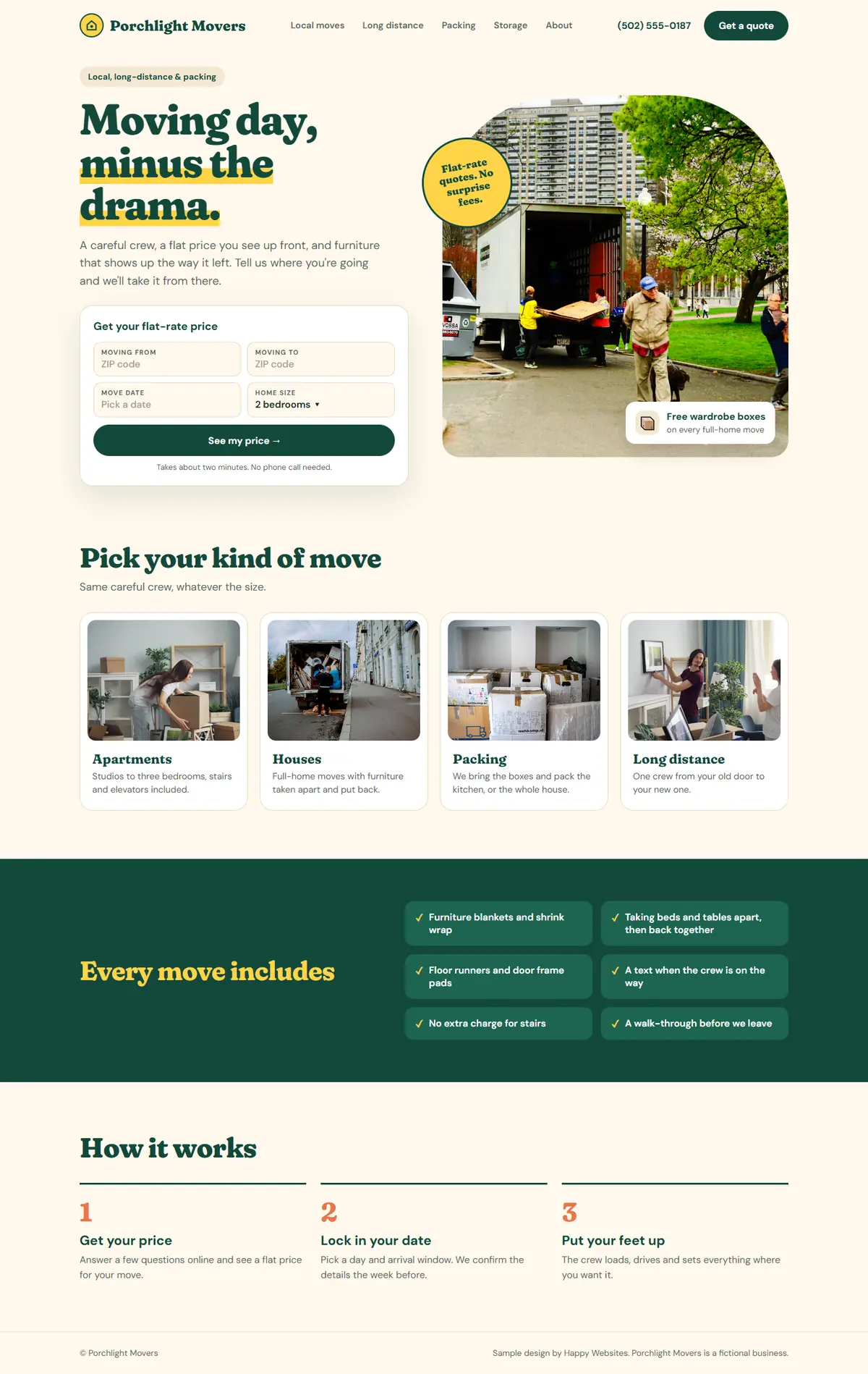 Full moving company homepage design